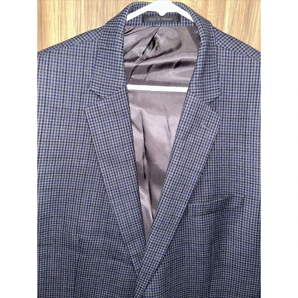 Ralph Lauren‎ 100% Wool Plaid Suit Coat Size 48 Long